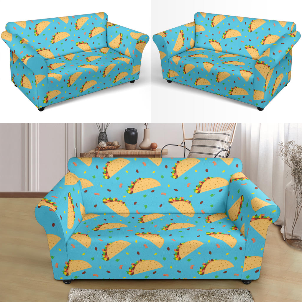 Taco Print Design LKS303 Loveseat Couch Slipcover