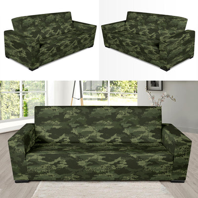 Army Camouflage Pattern Print Design 02 Sofa Slipcover