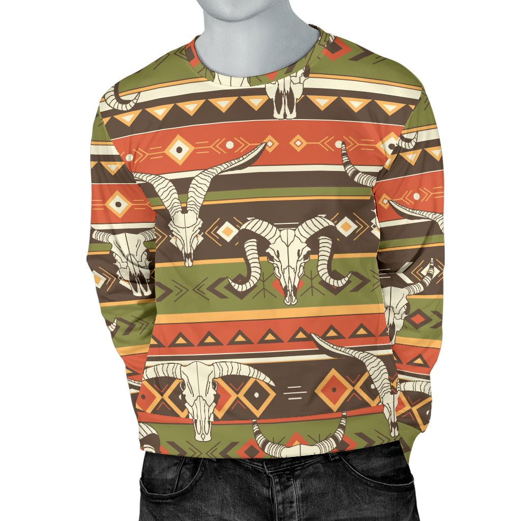 American indian Skull Animal Men Long Sleeve Sweatshirt