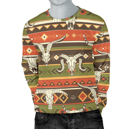 American indian Skull Animal Men Long Sleeve Sweatshirt