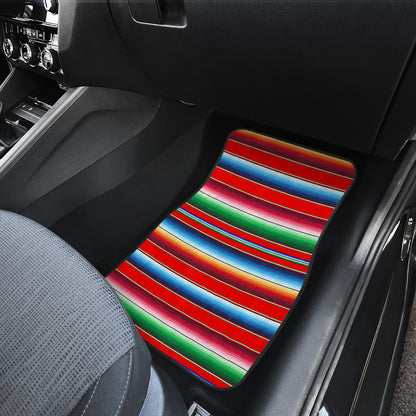 Serape Print Car Floor Mats Front Back