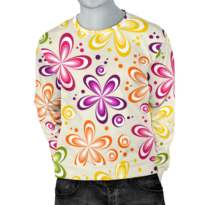 Flower Power Colorful Design Print Men Long Sleeve Sweatshirt