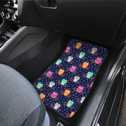 Owl Cute Themed Design Print Car Floor Mats Front Back