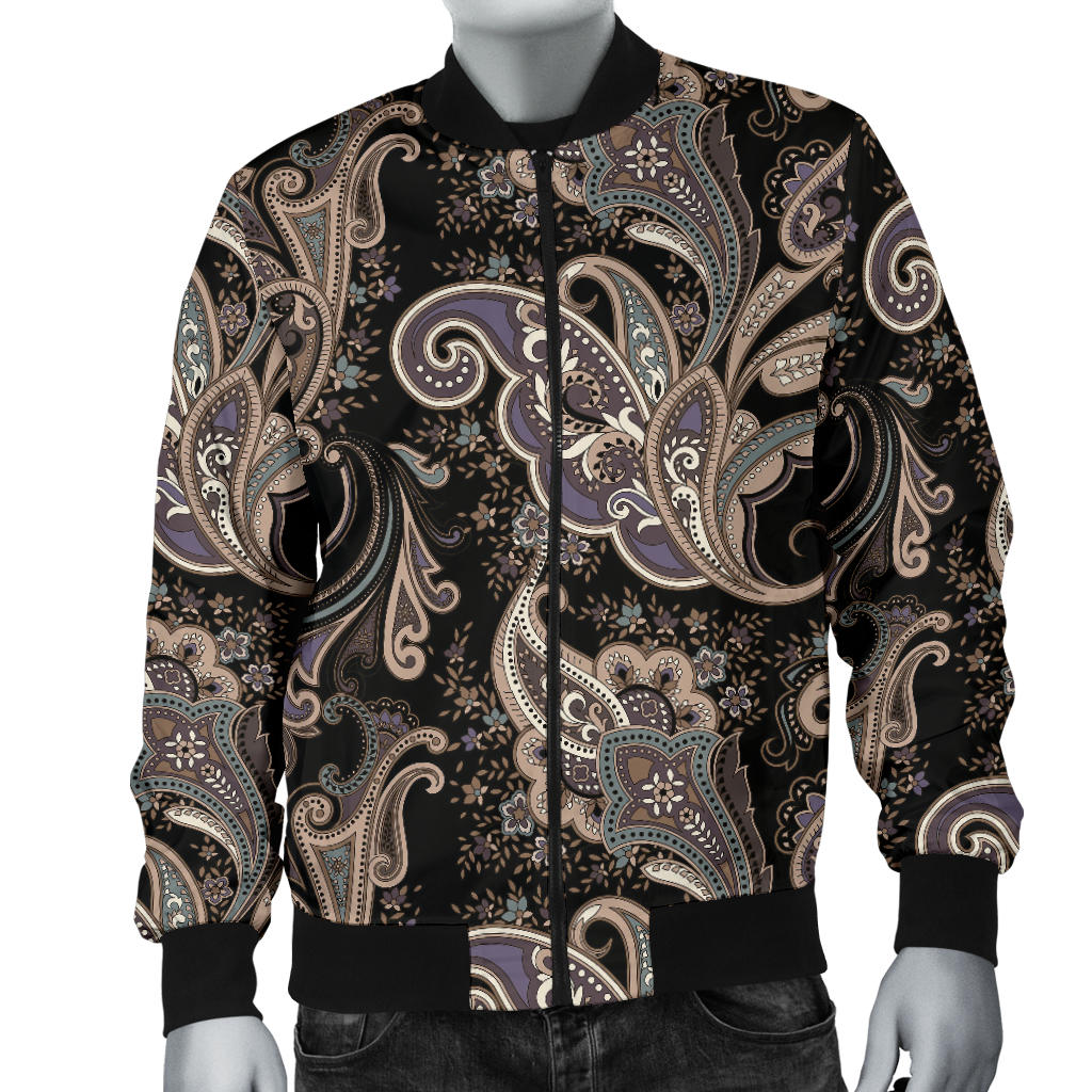 Paisley Mandala Design Print Men Bomber Jacket