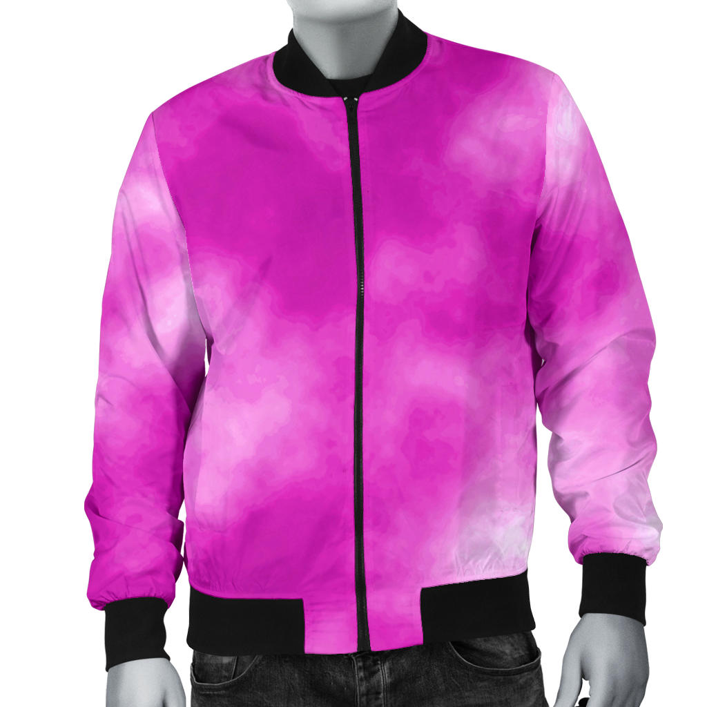 Tie Dye Pink Design Print Men Bomber Jacket