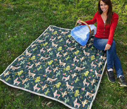 Llama with Cactus Design Print Quilt Bedspread