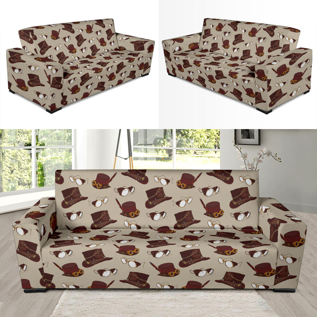 Steampunk Hat Print Design LKS301 Sofa Slipcover
