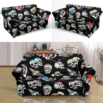 Skull Print Design LKS3013 Loveseat Couch Slipcover