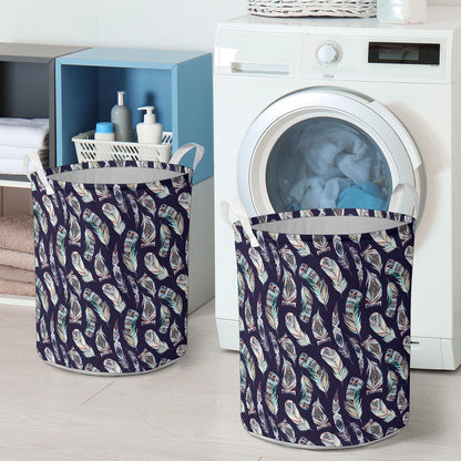 Feather Vintage Boho Design Print Laundry Basket