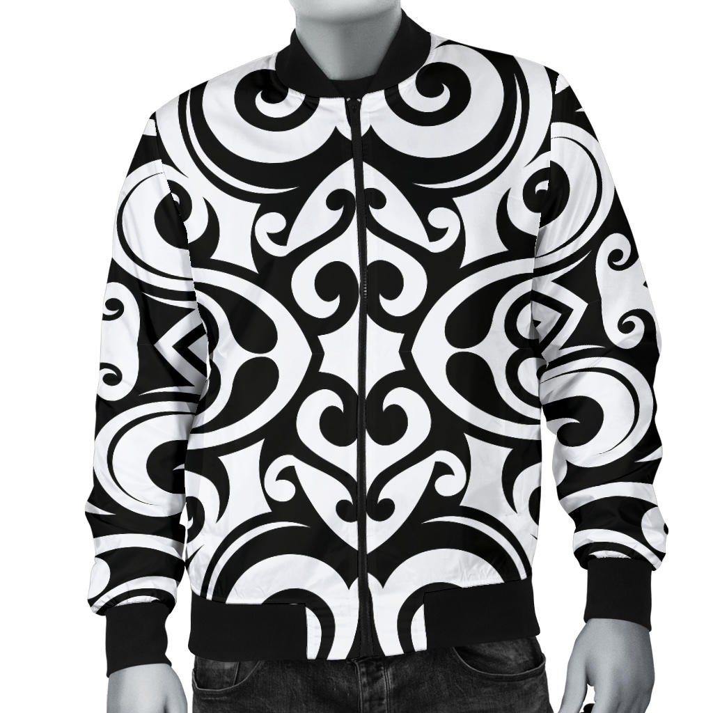 Polynesian Tattoo Pattern Men Bomber Jacket