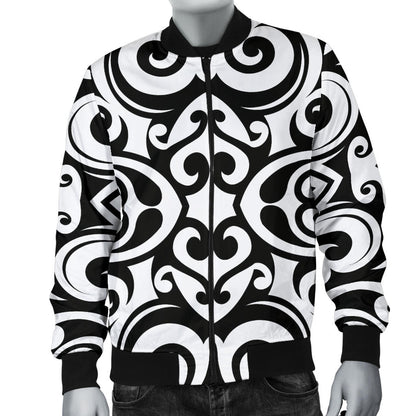 Polynesian Tattoo Pattern Men Bomber Jacket