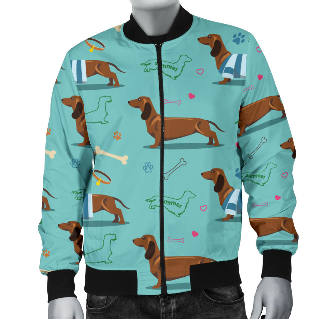 Dachshund Paw Decorative Print Pattern Men Bomber Jacket