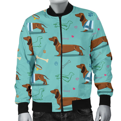 Dachshund Paw Decorative Print Pattern Men Bomber Jacket