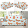 Pembroke Welsh Corgis Pattern Print Design A01 Sofa Slipcover