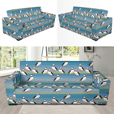 Puffin Pattern Print Design A01 Sofa Slipcover