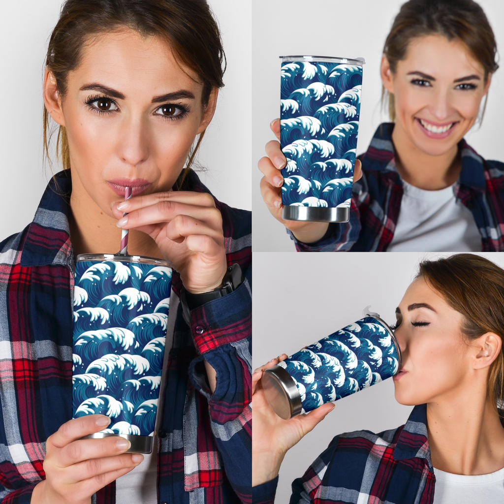 Ocean Wave Pattern Print Tumbler