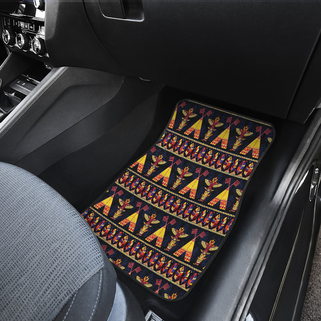 Totem Pole Design Car Floor Mats Front Back