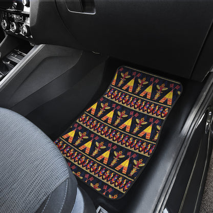 Totem Pole Design Car Floor Mats Front Back