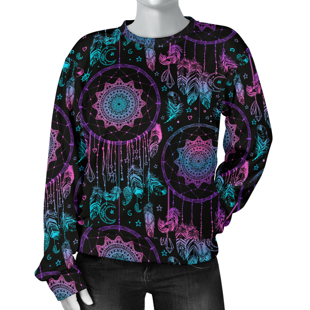 Dream catcher boho mandala Women Long Sleeve Sweatshirt