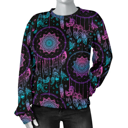 Dream catcher boho mandala Women Long Sleeve Sweatshirt