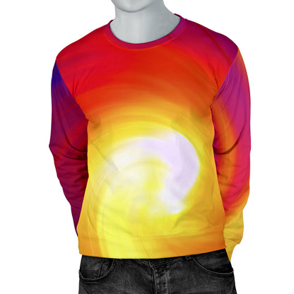 Vortex Twist Swirl Flame Themed Men Long Sleeve Sweatshirt