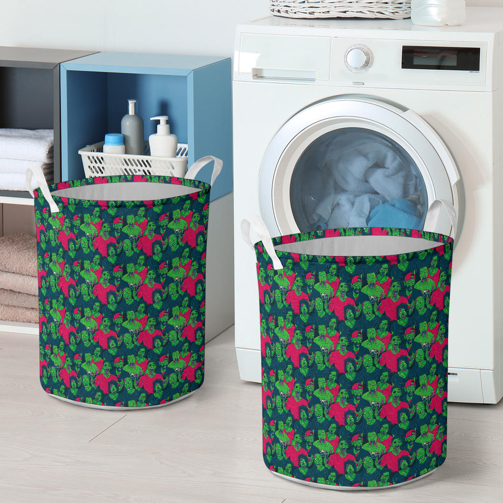 Zombie Themed Design Pattern Print Laundry Basket