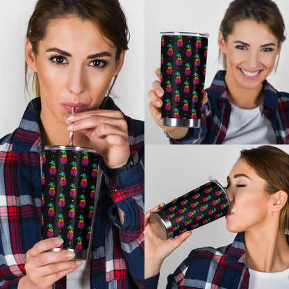 Pineapple Rainbow Dot Print Tumbler