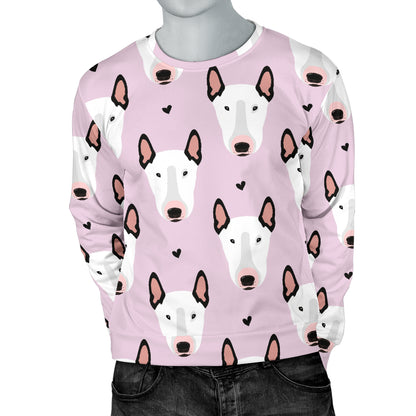 Bull Terrier Pink Print Pattern Men Long Sleeve Sweatshirt