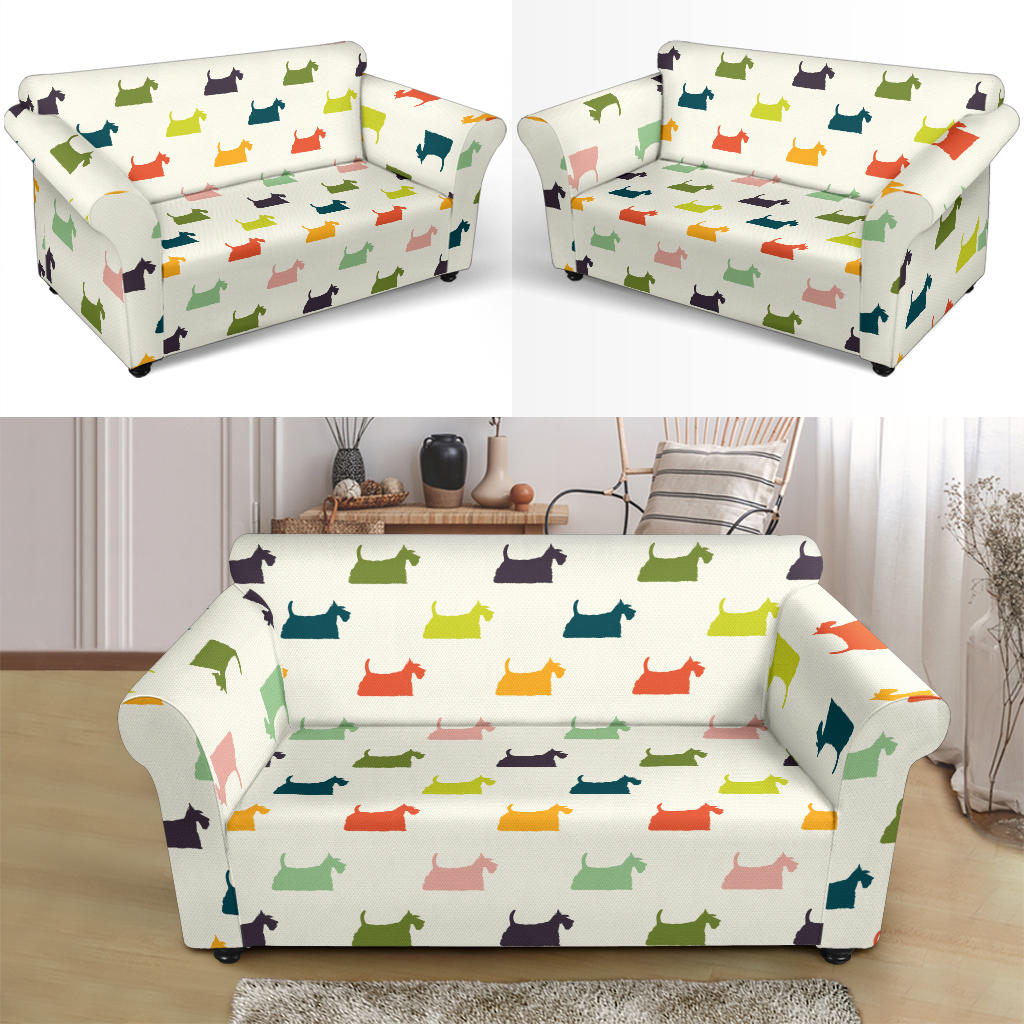 Scottish Terriers Print Design LKS305 Loveseat Couch Slipcover