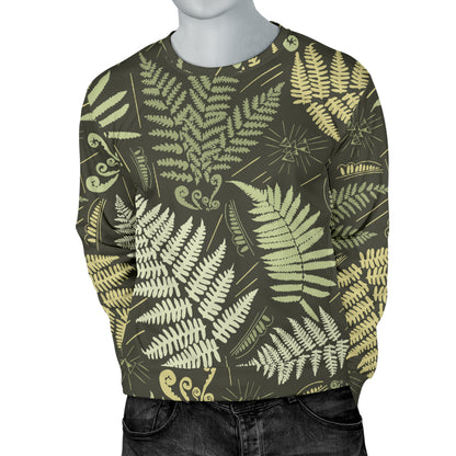 Fern Leave Green Print Pattern Men Long Sleeve Sweatshirt