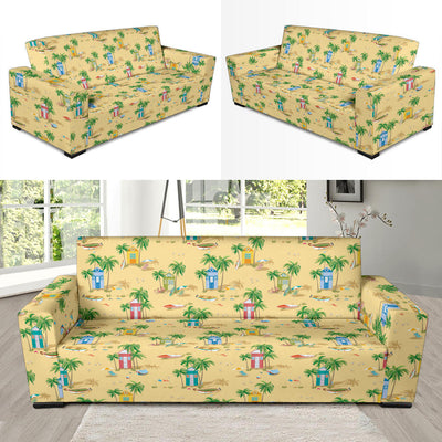 Beach Themed Pattern Print Design 01 Sofa Slipcover