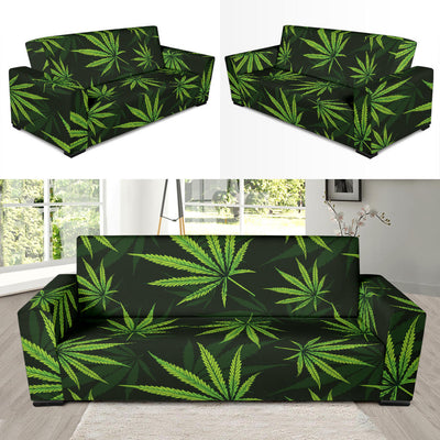 Pot Leaf Pattern Print Design A03 Sofa Slipcover