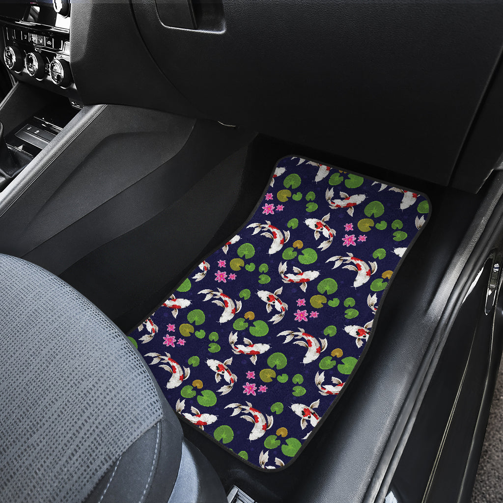 Koi Carp Pattern Design Themed Print Car Floor Mats Front Back
