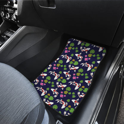 Koi Carp Pattern Design Themed Print Car Floor Mats Front Back