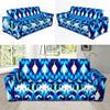 Ikat Blue Pattern Print Design 01 Sofa Slipcover