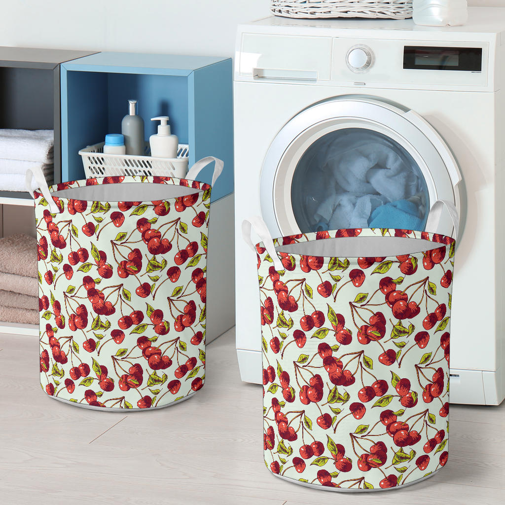 Cherry Hand Draw Laundry Basket