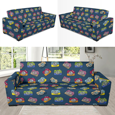 Camera Pattern Print Design 03 Sofa Slipcover