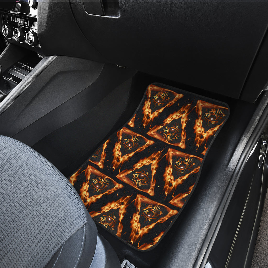 Eye of Horus in Flame Print Car Floor Mats Front Back