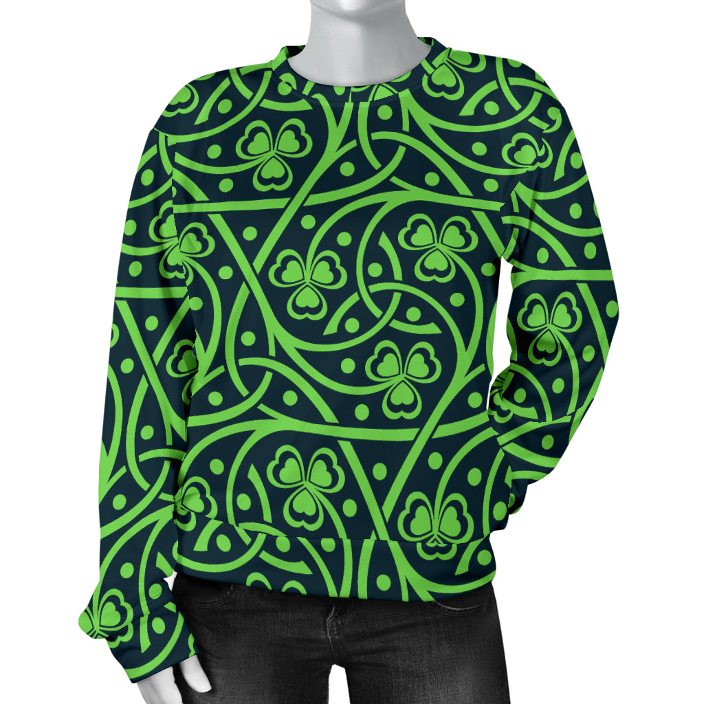 Shamrock Themed Print Women Long Sleeve Sweatshirt