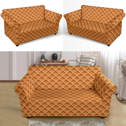 Waffle Texture Print Design LKS301 Loveseat Couch Slipcover