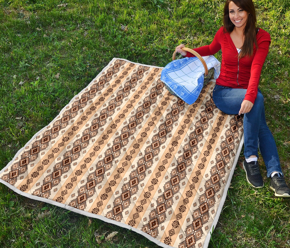 Native Classic Pattern Print Quilt Bedspread