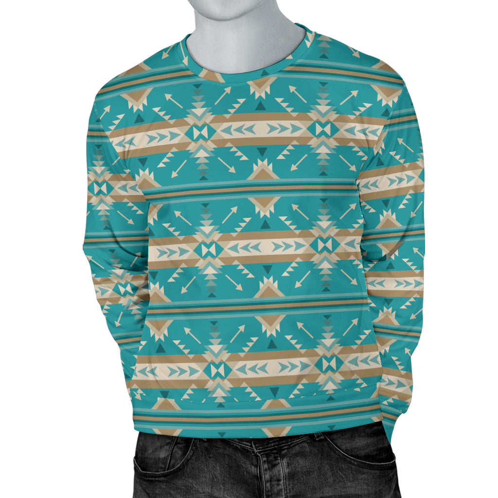 Southwest Native Design Themed Print Men Long Sleeve Sweatshirt