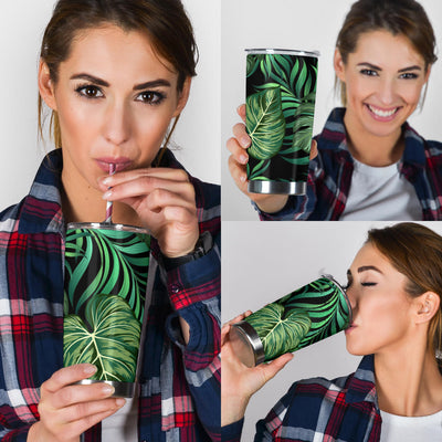 Green Fresh Tropical Palm Leaves Tumbler