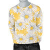 Daisy Yellow Watercolor Print Pattern Men Long Sleeve Sweatshirt