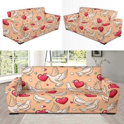 Pigeon Heart Pattern Print Design 04 Sofa Slipcover