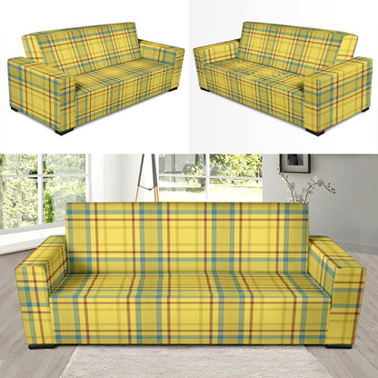 Tartan Yellow Print Design LKS301 Sofa Slipcover