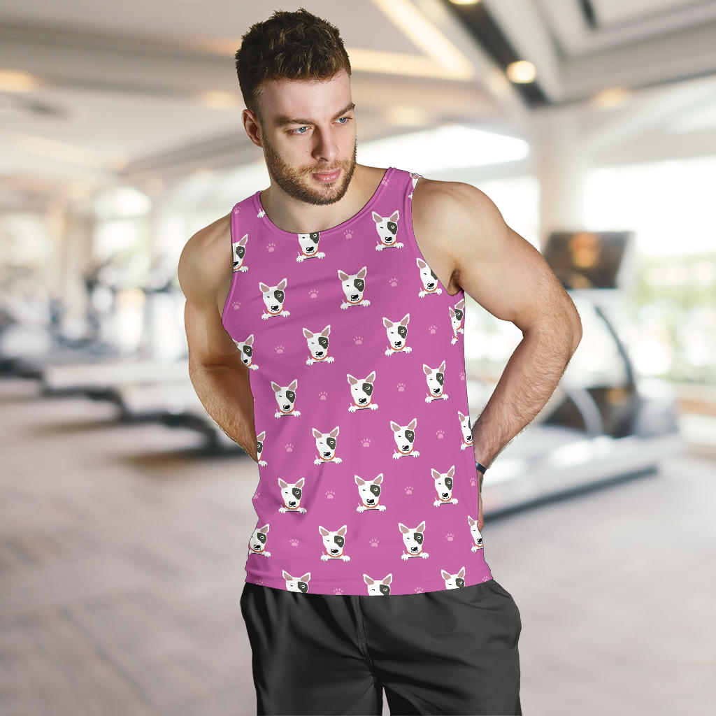 Bull Terrier Happy Print Pattern Men Tank Top