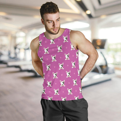 Bull Terrier Happy Print Pattern Men Tank Top