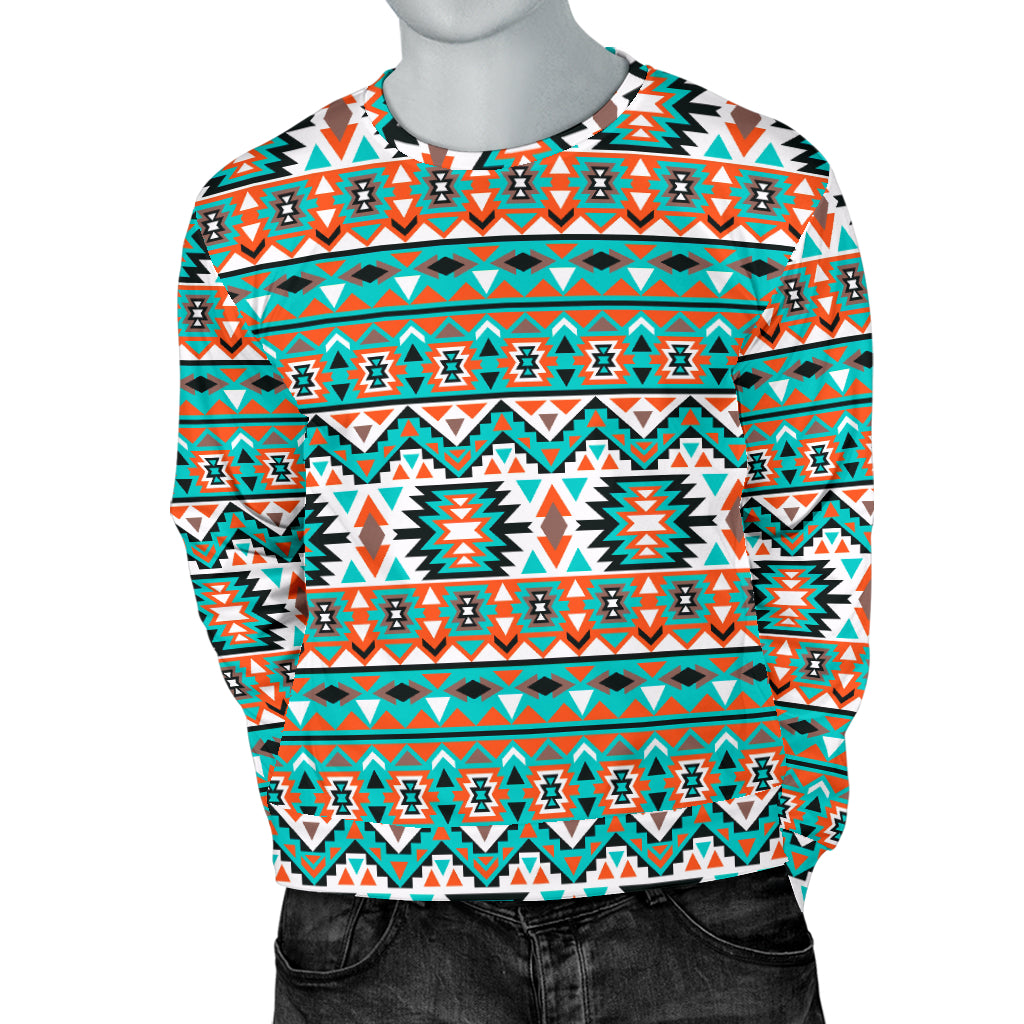Indian Navajo Ethnic Themed Design Print Men Long Sleeve Sweatshirt