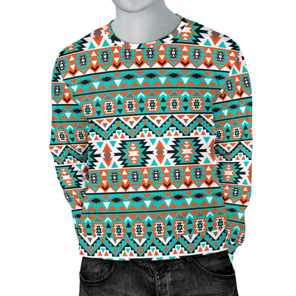 Indian Navajo Ethnic Themed Design Print Men Long Sleeve Sweatshirt